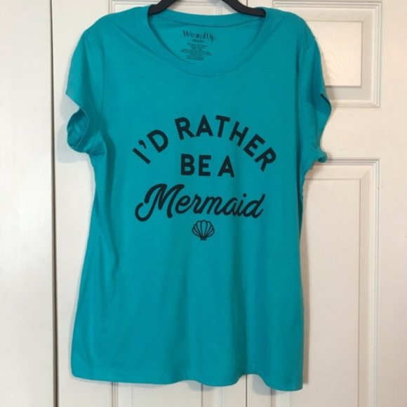 Wound Up Tops - WOUND UP XXXL (21) Teal Green Mermaid Shirt